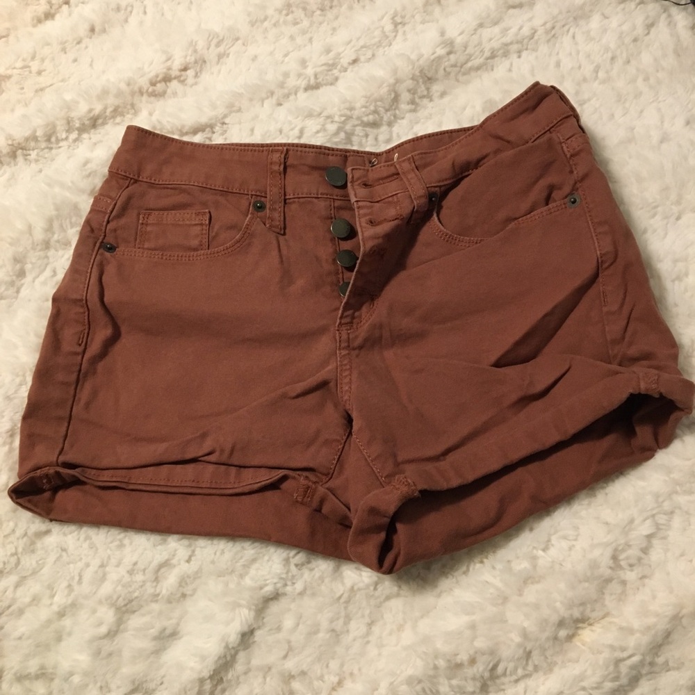 Brown/Copper High Waisted Shorts